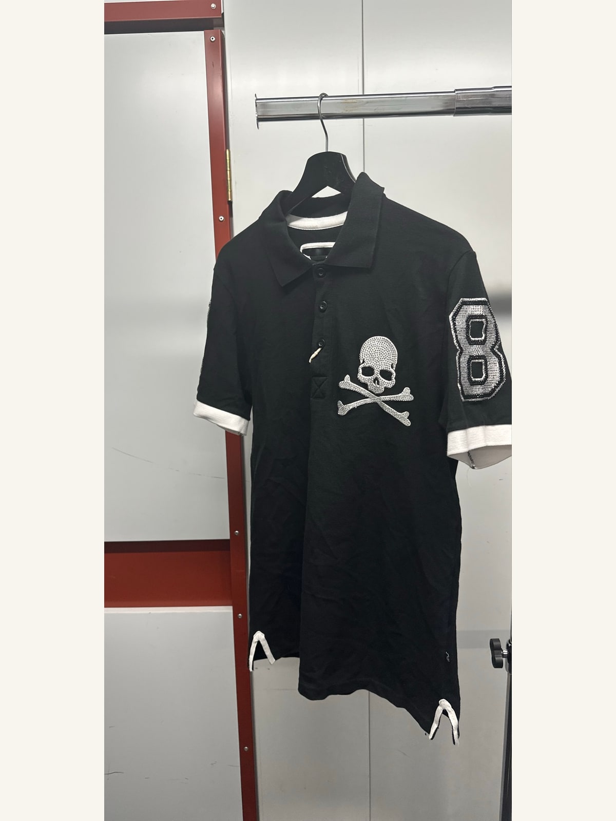 Philipp Plein Skull & Crossbones Embellished Polo