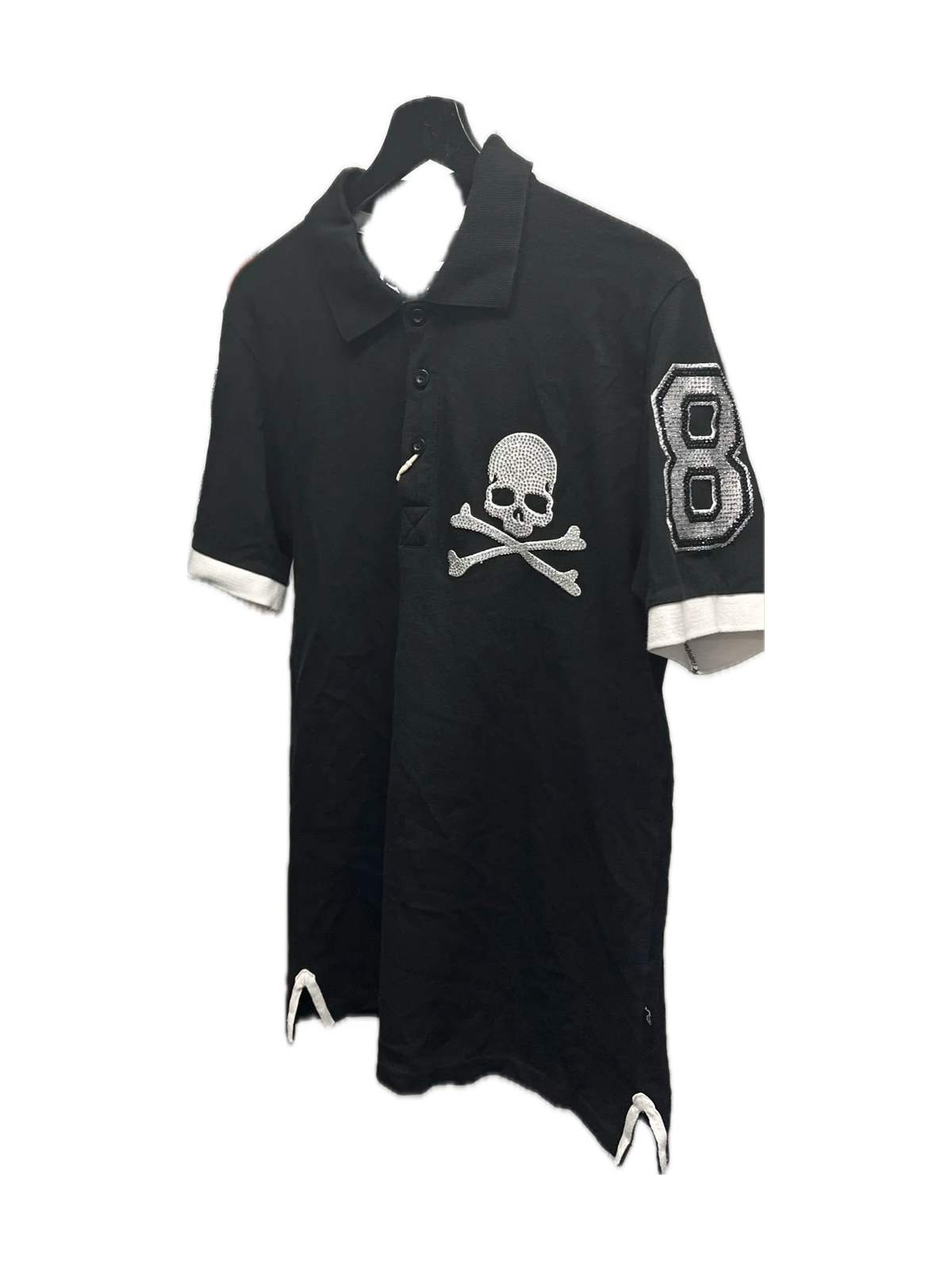 Philipp Plein Skull & Crossbones Embellished Polo