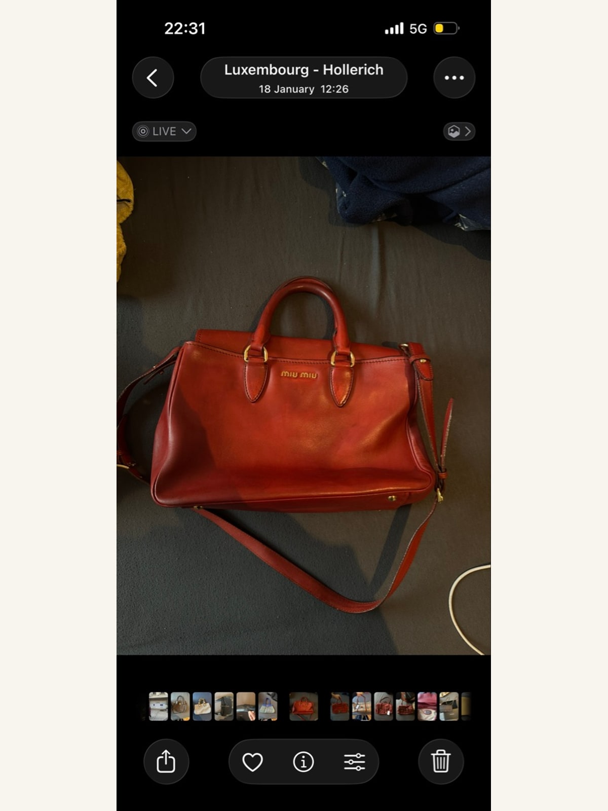 Miu Miu Madras Leather Top-Handle Bag
