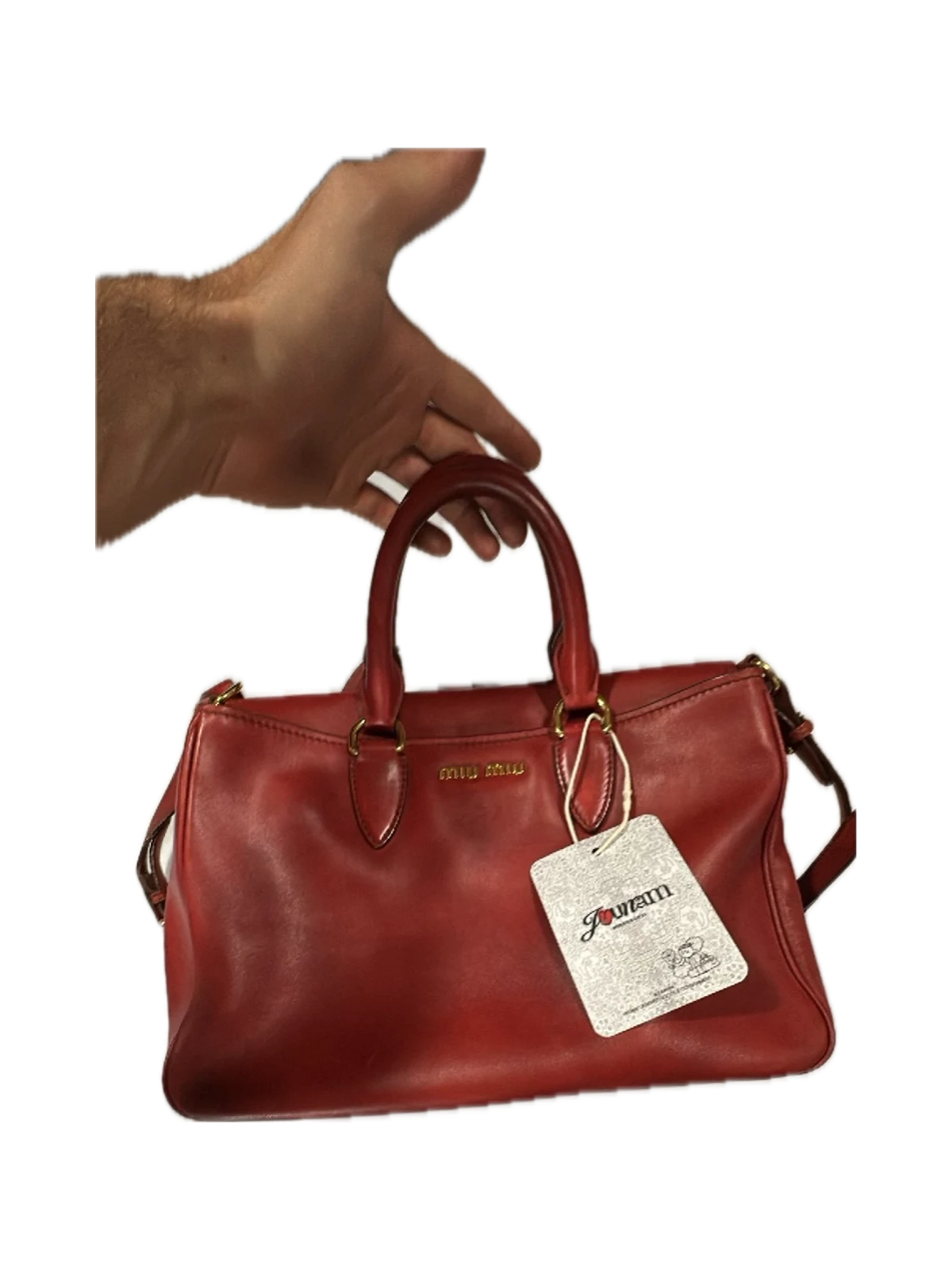 Miu Miu Madras Leather Top Handle Bag